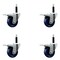 Service Caster 3.5'' Solid Poly Swivel 3/4'' Expanding Stem Caster Set Total Lock Brake, 4PK SCC-EXTTL20S3514-SPUS-34-4 - alternate 1